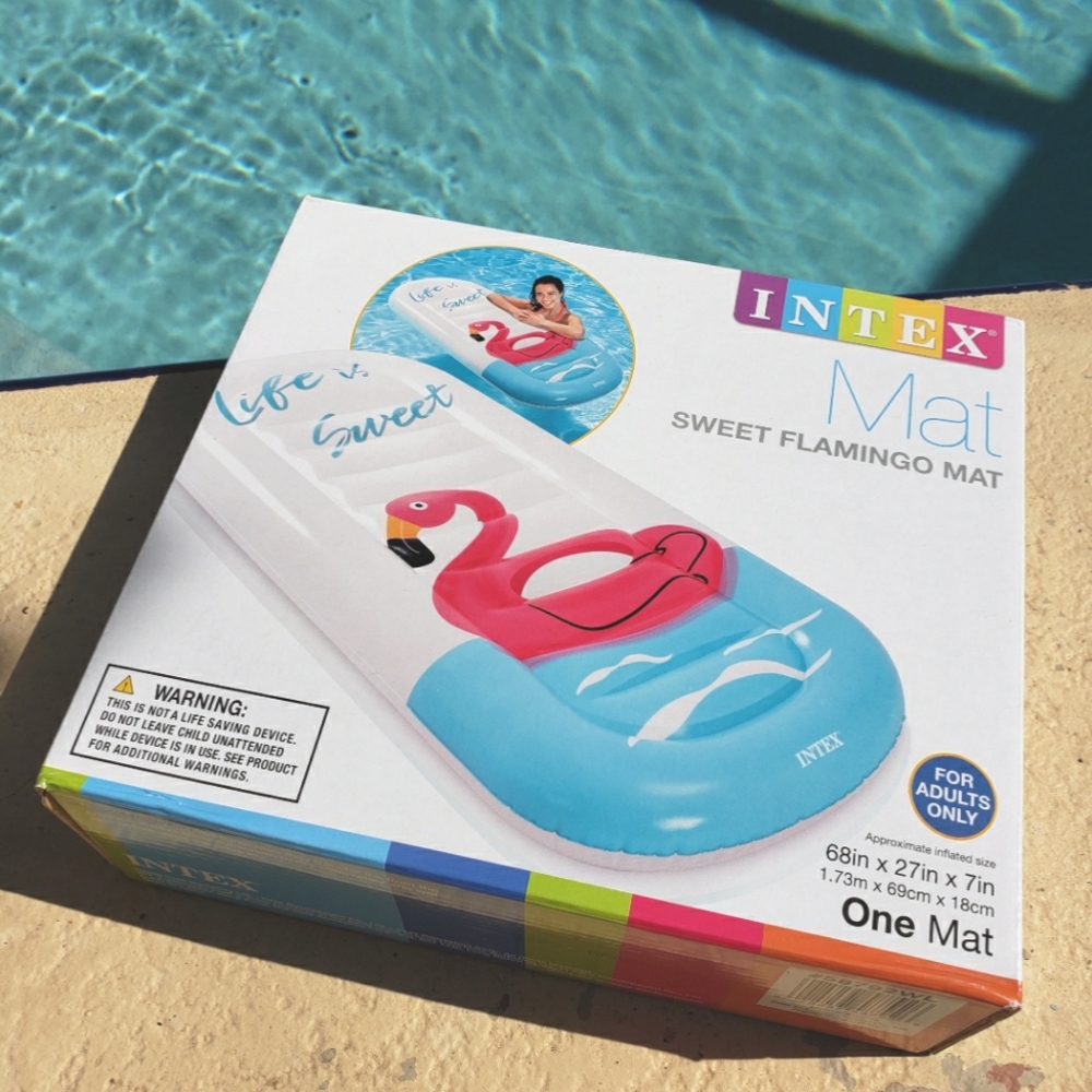NEW! INTEX Flamingo Pool Float Mat "Life is Sweet"